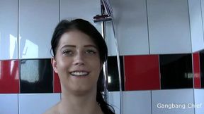 mouthful piss shower bathroom piss on tits body pussy