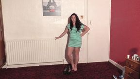 Black Suede Platform Heels Head Trampling (4K)