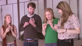 Looser girls are left to entertain themselves after losing a card game