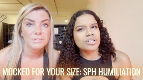 Mocked for your size SPH POV - Ebony Goddess Luna Law and Blonde Miss Amy Samuels humiliate your tiny cock, Femdom POV