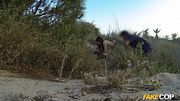 Hot Babe Strips Naked On Beach & Gets Tight Ass Fucked Outdoors - Fake Cop