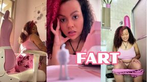 Chubby Ebony Giantess Fart Domination Punishes Tiny Man