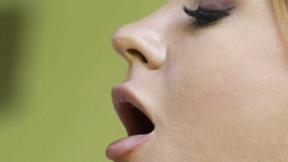 ”Adorable brunette plays with big titted milfs breasts”