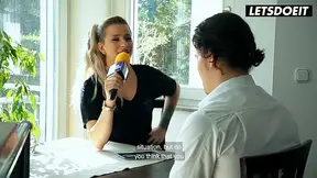 Sultry senior seduces and dominates muscular guy