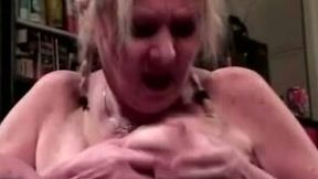 Bald hairy dude sucks on big breasts of a blonde woman and fucks her pussy