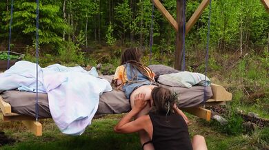 Sex in a swinging pergola - RosenlundX - 4K