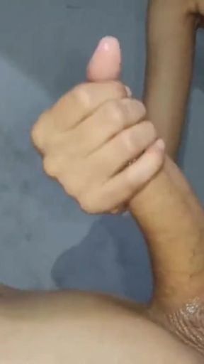 This is how you give your boy a two-handed handjob, with a rich massage on his balls - HOTCOUPLEDJ   Clip 1