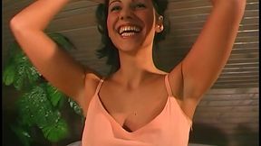 Her big tits shake and jiggle as she struggles to keep her balanced as she's planted atop...