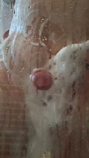 In the shower a lathered and cumshot
