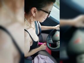 Using vibrator on the way home, orgasm while driving