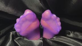 Pink Foxx Removes Purple Nylons Under the Covers