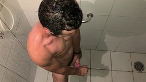 hot guy caught jerking at shower till cum - vincent and vitor