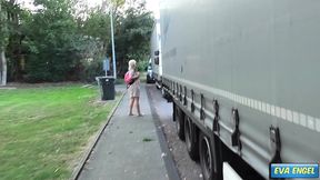 eva engel: truck driver fucks me bareback on a parking lot