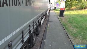 eva engel: truck driver fucks me bareback on a parking lot