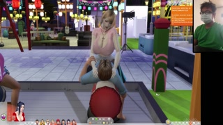 The Sims 4:6 people on the boxing sandbag crazy sex