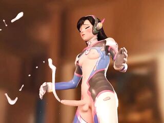 D.VA OVERWATCH TRANSEXUAL SHEMALE HENTAI LEAVES CUM