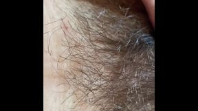 Extreme close up on my hairy pussy and huge clitoris