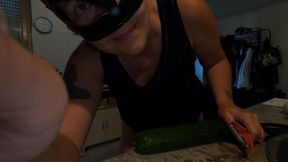 VgWhite prepares cucumber on a hot evening