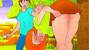 Steve stole Alex's panties in Minecraft ! Hentai Cartoon Parody