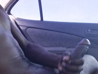 Playing with my large knob in the car