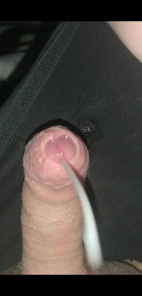 Edging my cock with my underwear