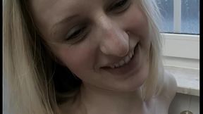 Blonde Babe Squirts Milk While Fingering to Explosive Orgasm