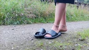 Nylon Feet Take a Walk in Nature