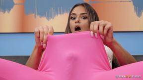 ”WTF?!! Armani Black is masturbating on the couch when all of a sudden she's growing a shaft!!”