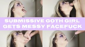 Submissive Goth Girl Gets Messy Facefuck