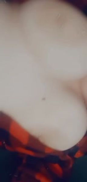 Tits out smoking a blunt