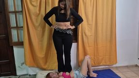 Nordic Amazon Crushes Katy – 80kg vs 53kg Full Weight Chest Trampling