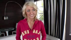 Hot wife seduces neighbor and gets a button-sucking orgasm