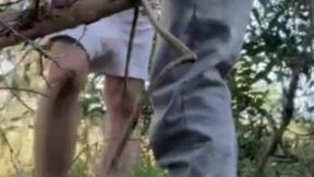 i was filming myself jerking off in the woods when a cute boy came and sucked me (and rimmed too)
