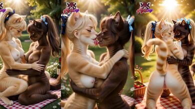 Cat tits. (Furry animation)