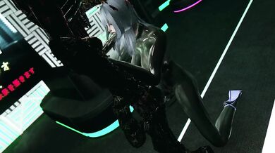 skyrim sexy latex catsuit girl X monster