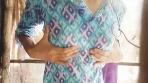 Hot and horny Indian housewife masturbates standing up