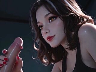 ATKINS HEAVEN - Roommate's Late Night Surprise - Sexy Brunette hair Makes U Cum In Her Throat Whilst Watching A Clip - [POV][VIRTUAL SEX][AI]