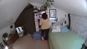 Neighbor's Morning Visit Leads to Solo Pleasure with Toys and Teasing