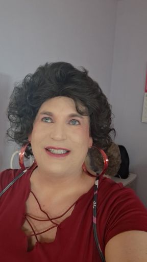 Getting ready for another lingerie show for Daddy and friends,  I am not sure about this wig though.