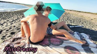French Teacher Gets a Public Blowjob on a Crowded Beach