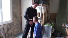 Sweet worker used by his boss at work
