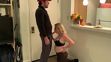 Stepmom welcomes home and pleases stepson - Erin Electra