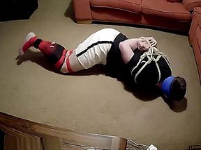 Footballer bound gagged if he doesnt escape he gets used ALTERNATIVE VIEW