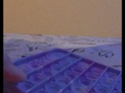 Femboy plays and cums on pop-it he got for Christmas