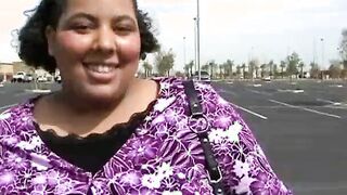 Cute BBW in the Parking Lot