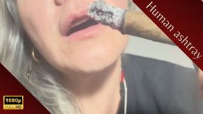 Open your mouth and serve as and swallow the ashes of EmpressBellaSadic Ashtray - Smoking Fetish