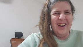 Uncontrollable Laughing Fetish Clip, Open Mouth and Teeth Visible While Giggling Non-Stop, Hysterical Laughter and Natural Joy