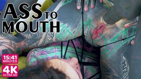 tattoo threesome, girls gape asses for tattooed dick - atm, gapes, (goth, punk, alt porn) zf062