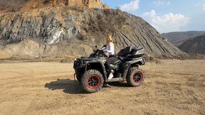 Driving and revving ATV mov