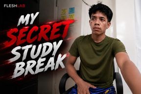 MY SECRET STUBY BREAKS: Jameson The Slim Pinoy Twink Jerks His Uncut Cock in Stepdad's Office